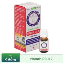 DUNG DỊCH GIÚP XƯƠNG RĂNG TRẺ CHẮC KHỎE BIOAMICUS VITAMIN K2 & D3 10ML