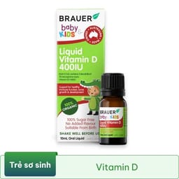 SIRO BỔ SUNG VITAMIN D3 BRAUER BABY & KIDS LIQUID VITAMIN D 400IU 10ML