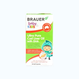 Brauer Baby & Kids Ultra Pure Cod Liver Oil with DHA (90 viên) giúp bé tập trung