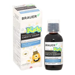 Thực phẩm bảo vệ sức khỏe Brauer Kids Manuka Honey Chesty Cough (100ml)