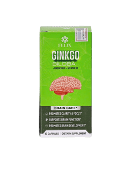 Felix Ginkgo Biloba, Mg, B6 hỗ trợ tăng cường tuần hoàn não (Hộp 60 viên)
