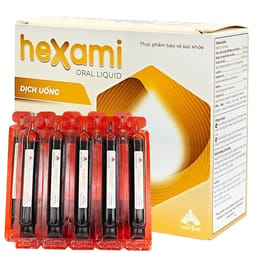 Hexami Oral Liquid hỗ trợ tăng cường thị lực, giảm các triệu chứng khô mắt (Hộp 20 ống x 10ml)