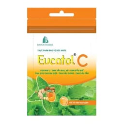 Kẹo ngậm Eucatol C làm dịu cơn ho, bổ phế, làm ấm đường hô hấp (Gói 15 viên)