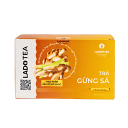 Lado Tea Trà Gừng Sả hỗ trợ giảm các triệu chứng đau đầu, sổ mũi, ngạt mũi (Hộp 20 gói)