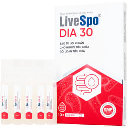LIVESPO DIA 30 10 ỐNG X 5ML - BÀO TỬ LỢI KHUẨN CHO NGƯỜI TIÊU CHẢY, RỐI LOẠN TIÊU HÓA