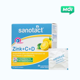 SANOTACT ZINK + C + D LUTSCHTABLETTEN Hỗ Trợ Tăng Sức Đề Kháng (Hộp 20 viên)