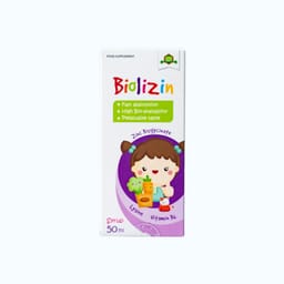 SIRO BỔ SUNG KẼM, LYSINE VÀ VITAMIN B6 CHO TRẺ BIOLIZIN 50ML
