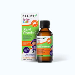 Siro BRAUER Baby Kids Liquid (lọ 100ml) giúp bổ sung vitamin C, tăng đề kháng