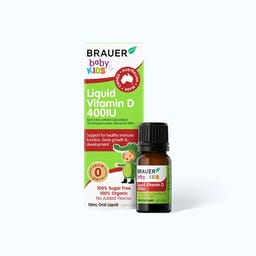 Siro BRAUER Baby Kids Vitamin D 400IU hỗ trợ hấp thu canxi (Chai 10ml)