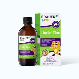 Siro BRAUER Kids Liquid Zinc (chai 200ml) giúp tăng đề kháng, bổ sung kẽm