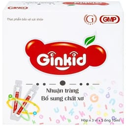 GINKID NHUẬN TRÀNG, BỔ SUNG CHẤT XƠ 3X5 ỐNG 10ML