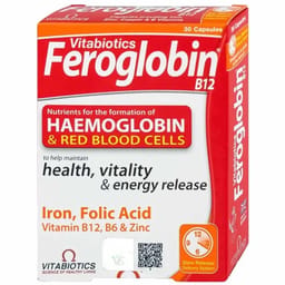 Thực phẩm bảo vệ sức khỏe Feroglobin B12 Capsules - Hỗ trợ bổ sung sắt, acid folic và vitamin (30 viên)