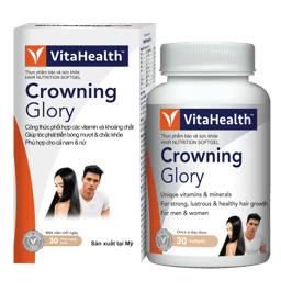 Thực phẩm bảo vệ sức khỏe VitaHealth Crowning Glory giúp tóc bóng mượt và chắc khỏe (30 viên)