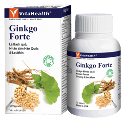 Thực phẩm bảo vệ sức khỏe VitaHealth Ginkgo Forte hỗ trợ hoạt huyết, dưỡng não (30 viên)