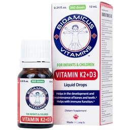 DUNG DỊCH GIÚP XƯƠNG RĂNG TRẺ CHẮC KHỎE BIOAMICUS VITAMIN K2 & D3 10ML