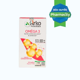 TPBVSK ARKOPHARMA Arkogelules Omega 3- Hỗ Trợ Tăng Cường Sức Khỏe Tim Mạch (Hộp 180 viên)