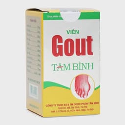 VIÊN UỐNG HỖ TRỢ GIẢM TRIỆU CHỨNG ĐAU DO GÚT GOUT TÂM BÌNH 60V