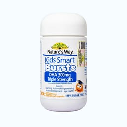 Viên nhai Nature’s Way Kids Smart DHA (lọ 50 viên) hỗ trợ phát triển trí não