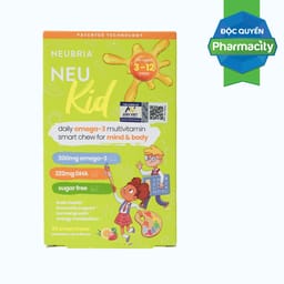 Viên nhai Neubria Neu Kid bổ sung Omega 3 DHA Cho Trẻ (Hộp 30 viên)