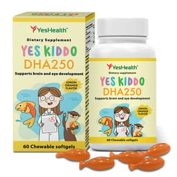Viên nhai Yes Kiddo DHA 250 bổ sung DHA, hỗ trợ phát triển não bộ cho bé (Hộp 60 viên)