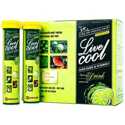 Viên sủi Livecool Nam Dược thanh nhiệt giải độc, mát gan, tăng cường sức đề kháng hương chanh (Tuýp 16 viên)