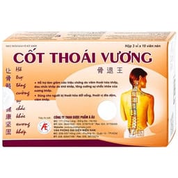Cốt Thoái Vương hỗ trợ làm giảm các triệu chứng do viêm thoái hóa khớp, đau nhức khớp hộp 30 viên