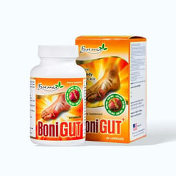 Boni Gut+ giúp đào thải acid uric, hỗ trợ giảm bệnh gout lọ 60 viên