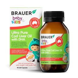 Brauer Baby & Kids Ultra Pure Cod Liver Oil with DHA (90 viên) giúp bé tập trung