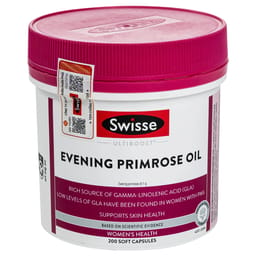 VIÊN UỐNG GIÚP GIẢM TRIỆU CHỨNG TIỀN KINH NGUYỆT SWISSE ULTIBOOST EVENING PRIMROSE OIL 200V