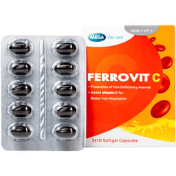VIÊN UỐNG HỖ TRỢ GIẢM NGUY CƠ THIẾU MÁU DO THIẾU SẮT FERROVIT C MEGA 3X10