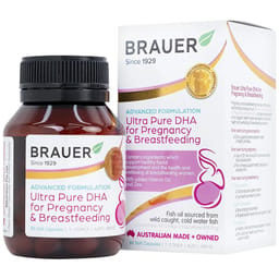 VIÊN UỐNG HÕ TRỢ PHỤ NỮ MANG THAI VÀ PHỤ NỮ CHO CON BÚ BRAUER ULTRA PURE DHA FOR PREGNANCY & BREASTFEEDING 60V