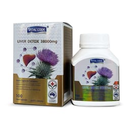 Viên uống Liver Detox 38000mg Vital Code hỗ trợ giải độc gan (Hộp 100 viên)