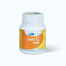 Viên uống NAT C 1000 (lọ 30 viên) giúp bổ sung vitamin C, tăng đề kháng