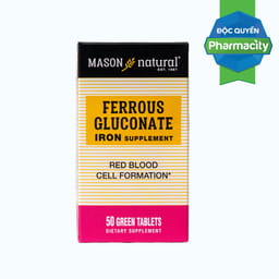 Viên uống Sắt hữu cơ Mason Natural Ferrous Gluconate (Hộp 50 viên)
