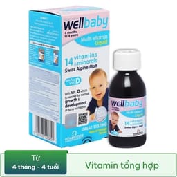 SIRO BỔ SUNG VITAMIN KHOÁNG CHẤT CHO TRẺ WELLBABY MULTI-VITAMIN LIQUID VITABIOTICS 150ML