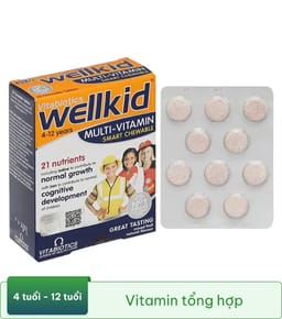 Vitabiotics Wellkid Multi-Vitamin Smart Chewable hỗ trợ tăng cường sức khỏe hộp 30 viên
