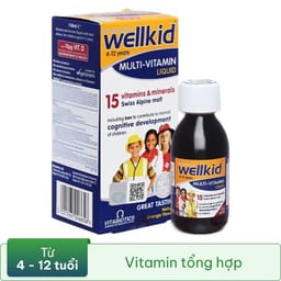 SIRO BỔ SUNG VITAMIN KHOÁNG CHẤT CHO TRẺ WELLKID MULTI-VITAMIN LIQUID VITABIOTICS 150ML