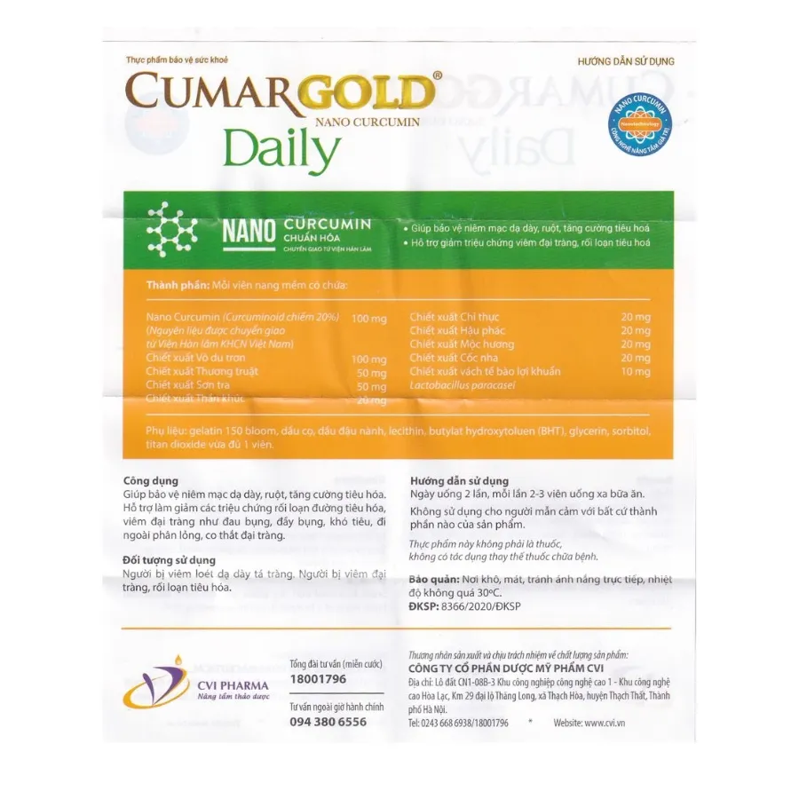 Đại Tràng Cumargold cải thiện rối loạn tiêu hoá (Hộp 20 viên) 6