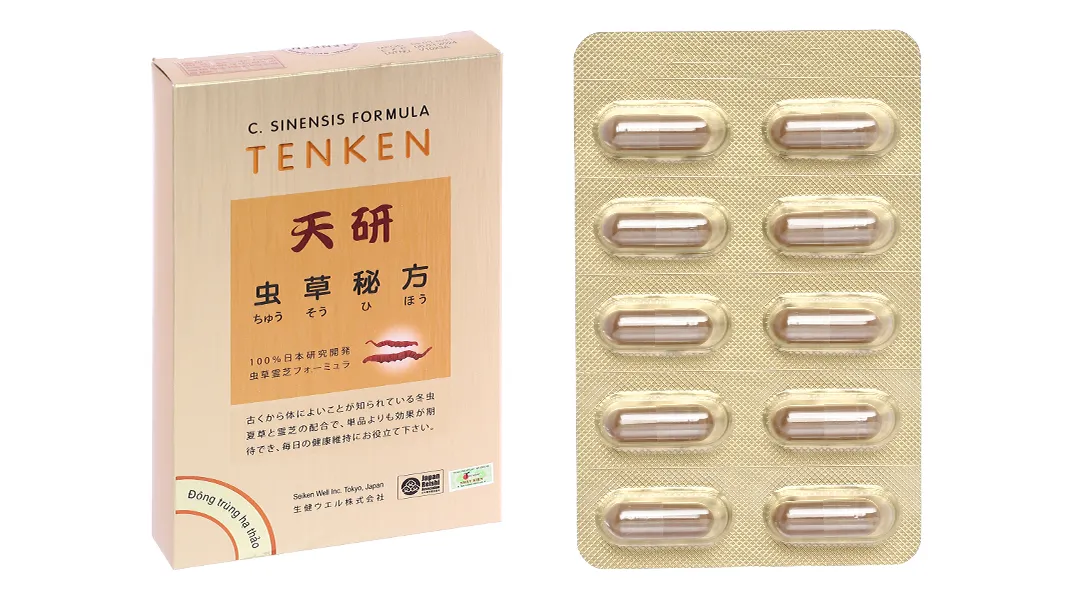 VIÊN UỐNG HỖ TRỢ BỒI BỔ SỨC KHỎE ĐÔNG TRÙNG HẠ THẢO TENKEN 60V 2
