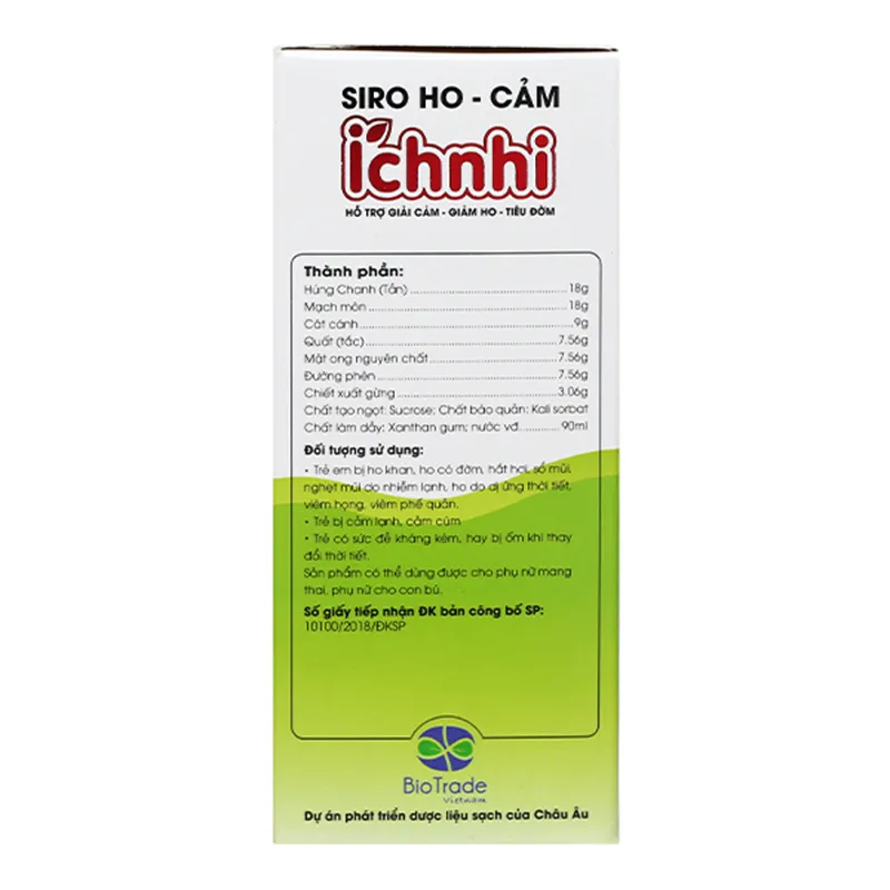 SIRO HO CẢM ÍCH NHI NAM DƯỢC 30 GÓI X 5ML 9