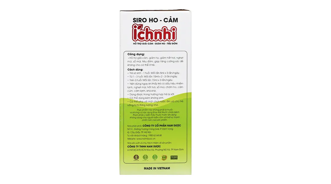 SIRO HO CẢM ÍCH NHI NAM DƯỢC 30 GÓI X 5ML 11