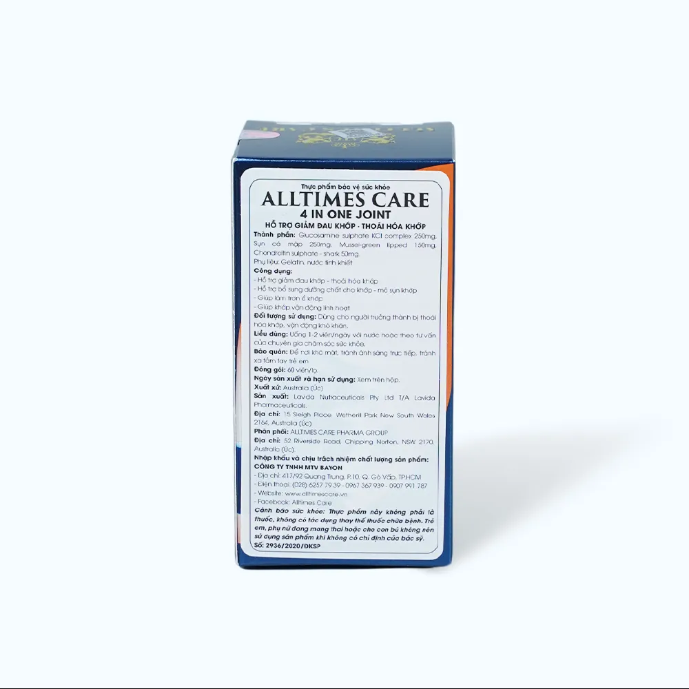 Alltimes Care 4 In One Joint (Hộp 60 viên) giúp giảm đau, thoái hóa khớp 4