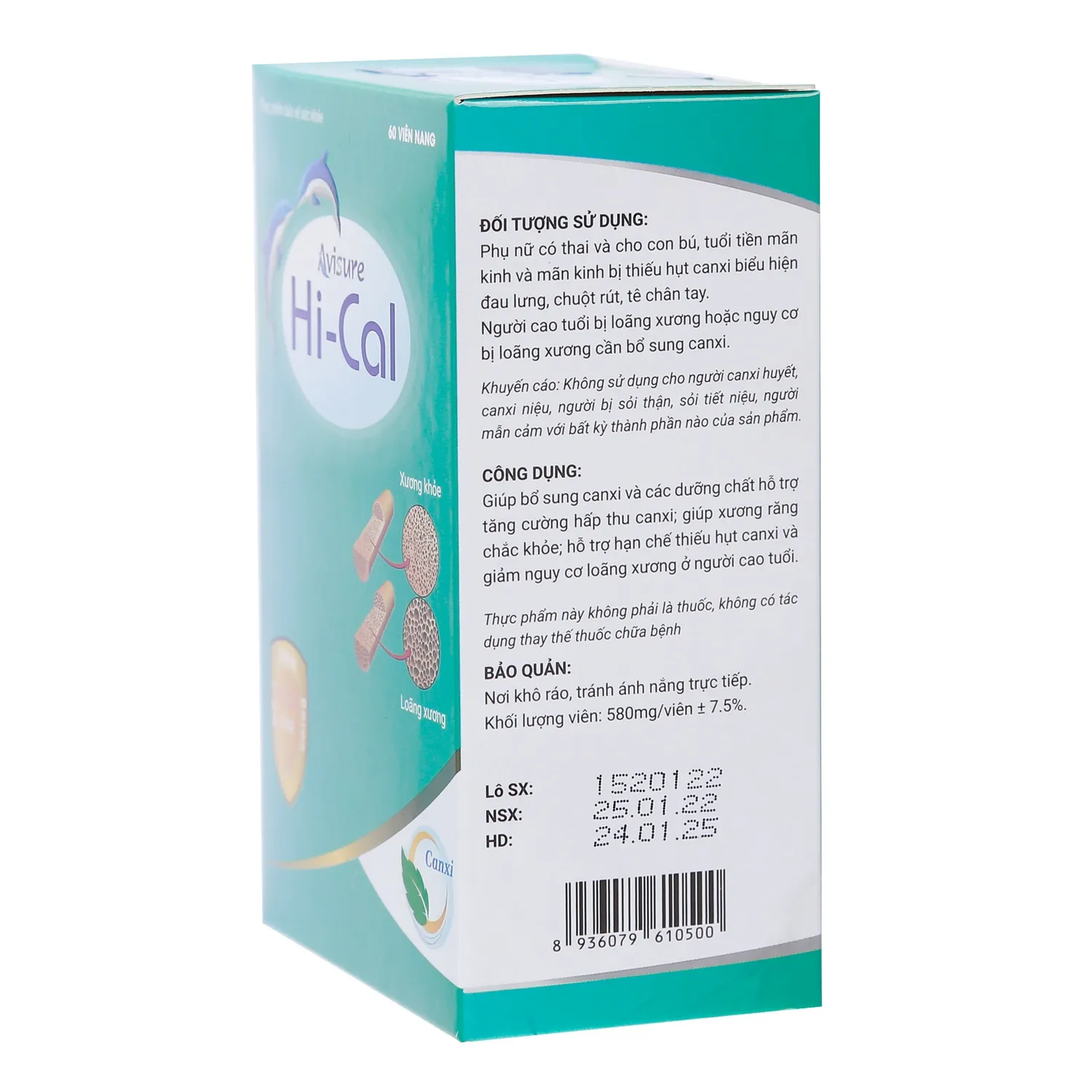 Avisure Hi-Cal - Viên uống bổ sung Canxi và Vitamin và khoáng chất (60 viên) 3