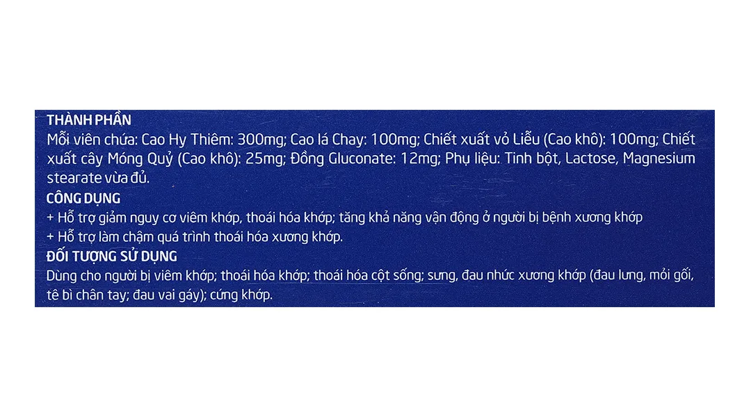 VIÊN UỐNG HỖ TRỢ GIẢM NGUY CƠ VIÊM KHỚP BÁCH NIÊN KIỆN FOBIC 80V 15