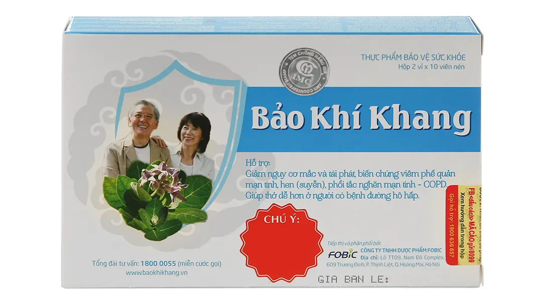 Bảo Khí Khang hỗ trợ các bệnh đường hô hấp hộp 2 lọ x 60 viên 3