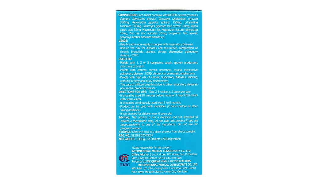 Bảo Khí Khang hỗ trợ các bệnh đường hô hấp hộp 2 lọ x 60 viên 14