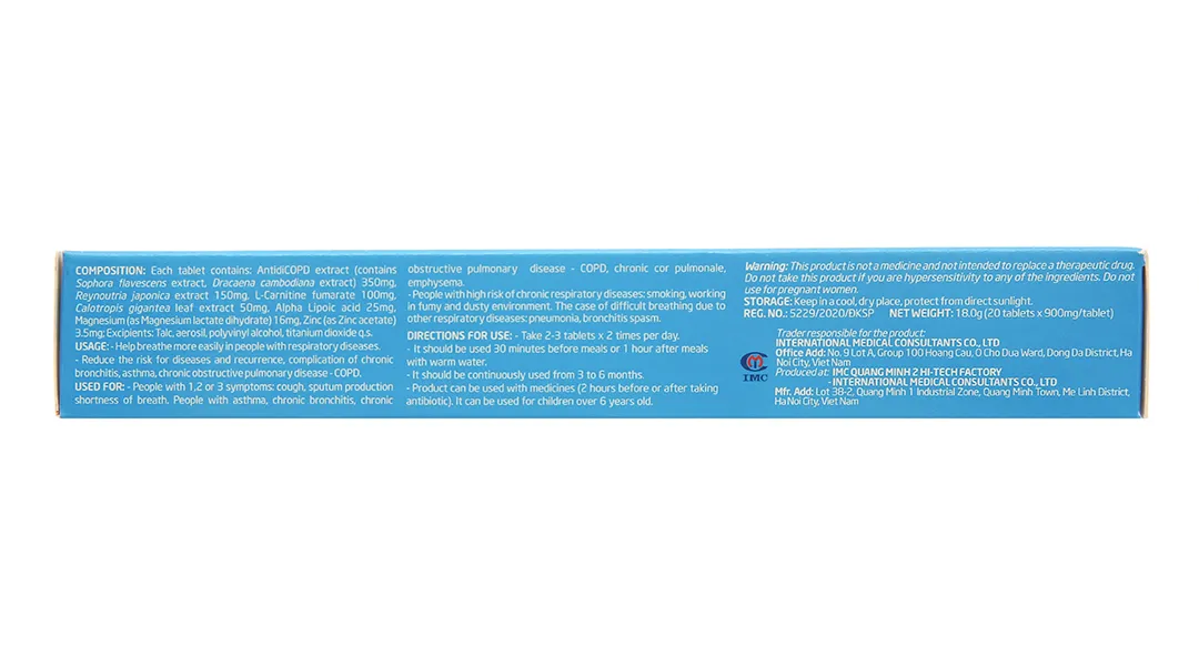 Bảo Khí Khang hỗ trợ các bệnh đường hô hấp hộp 2 lọ x 60 viên 5