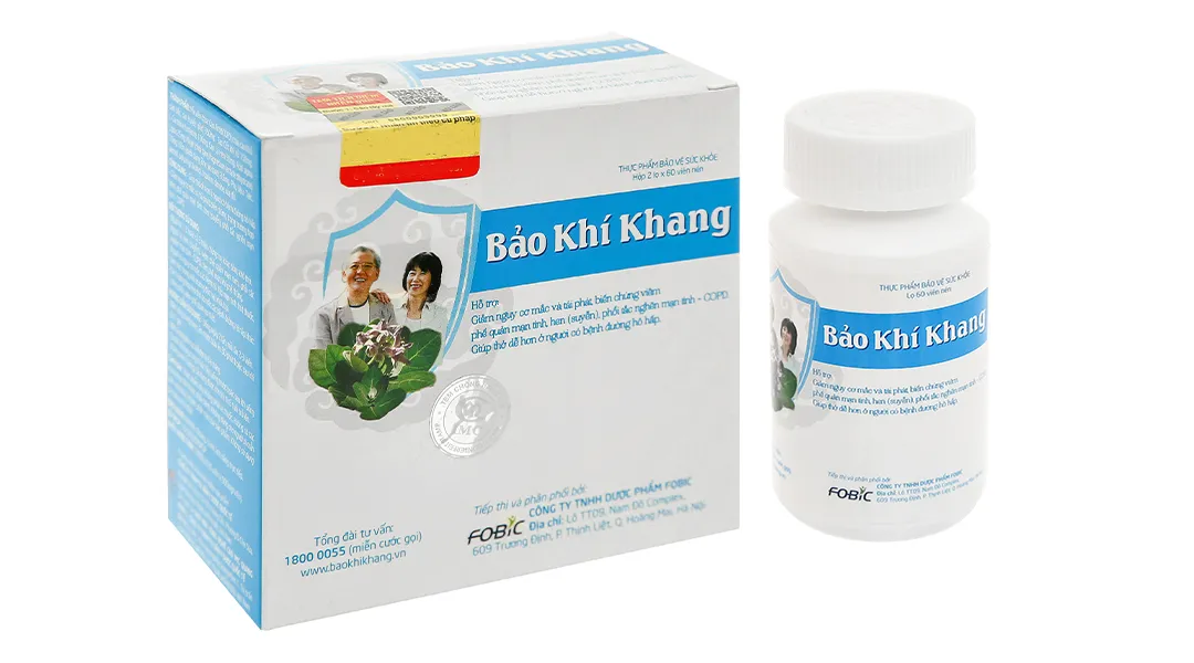 Bảo Khí Khang hỗ trợ các bệnh đường hô hấp hộp 2 lọ x 60 viên 10