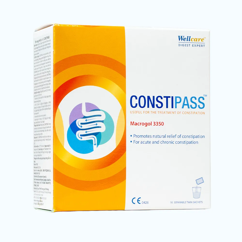 Bột nhuận tràng Constipass Wellcare khắc phục táo bón mãn tính (Hộp 20 Gói) 3