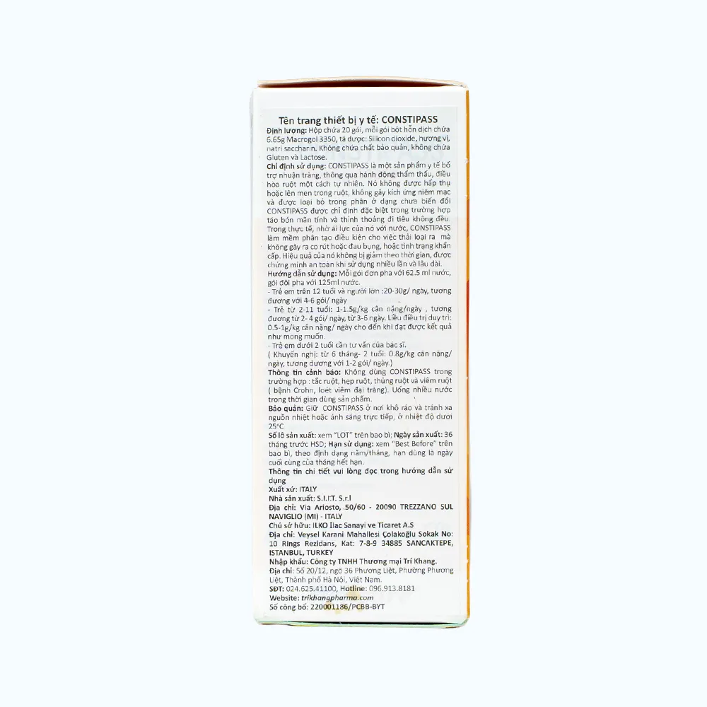 Bột nhuận tràng Constipass Wellcare khắc phục táo bón mãn tính (Hộp 20 Gói) 4